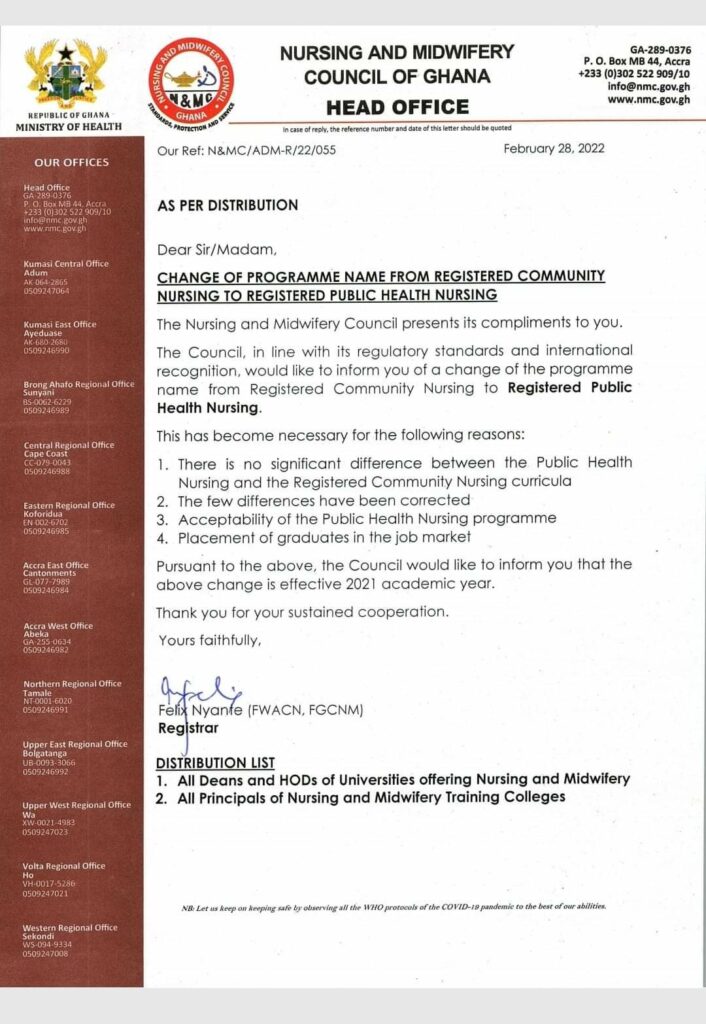 NMC CHANGES RCN TO PHN